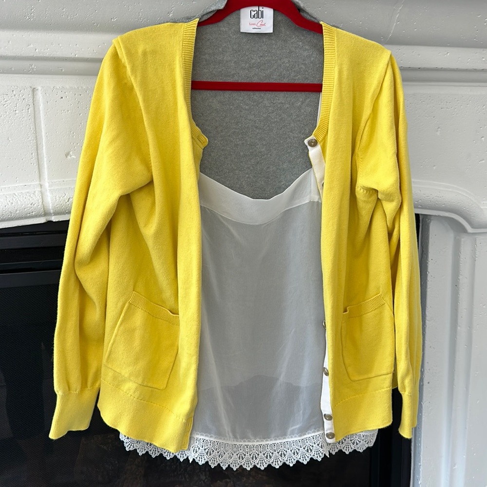 CAbi Yellow Cardigan Sweater